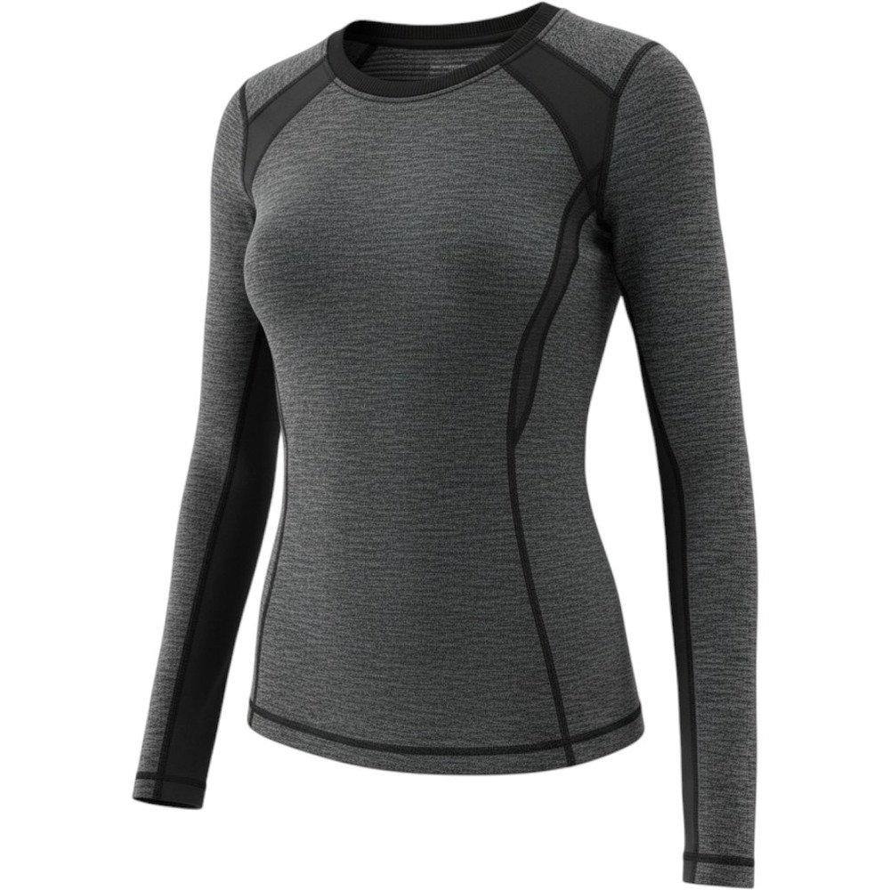 Lululemon Gray Heathered Long Sleeve Active Top Mesh Panels Thumbholes Sz 4